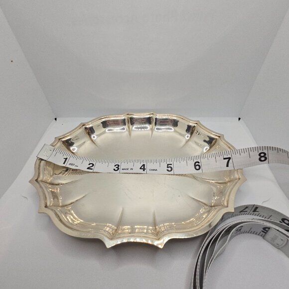 Vintage Chippendale International Silver Serving Tray 694 Scalloped 7"L x 6"W - Picture 4 of 6